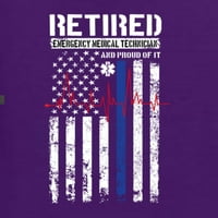 Umirovljeni EMT i ponosni na IT Americana American Pride Unise Crewneck Graphic Twichirt, Purple, X-Large