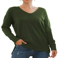2. T / ženski široki šik džemperi, Gornji dijelovi, udoban pulover s dugim rukavima, ležerni jednobojni pleteni