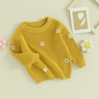 2 / cvjetni džemper za djevojčice, džemperi za malu djecu, pleteni džemper s dugim rukavima, majica s okruglim