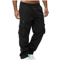 Muške teretne hlače s džepovima, obične Ležerne sportske hlače za jogging, vanjske ravne fitness hlače širokog