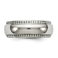 Prsten s poliranim teksturiranim obrubom od nehrđajućeg čelika