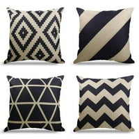 Set jastuka s geometrijskim uzorkom, crno-bijele linije, Zapadni modernizam, tiskana Jastučnica, Navlaka za jastuke,