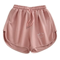 Ženske modne ljetne sportske kratke hlače s visokim strukom, Ležerne hlače u ružičastoj boji