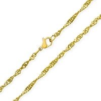 Singapurski lanac od upletenog užeta, Singapurski lanac od nehrđajućeg čelika pozlaćen zlatom