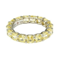 Sterling Silver Cubic Circonia Yellow Modern Eternity Band