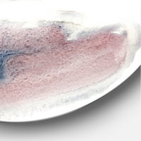 Dizajnerska umjetnost plavi i ružičasti oblaci s bež mrljama Moderni kružni metalni zidni umjetnički disk od 29