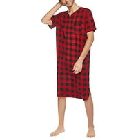Pidžama Plus Size za žene i muškarce, ljetna ležerna široka pidžama s kariranim izrezom u obliku slova u i kratkim