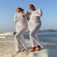 Ženska perspektivna Haljina Za plažu, ljetna uska tanka haljina za plažu s dugim rukavima za zaštitu od sunca
