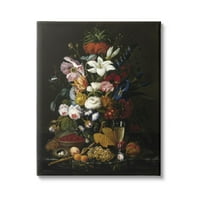 Tradicionalna slikarska galerija s cvjetnim staklom i mrtvom prirodom, omotanim platnom, zidnim printom, dizajnom