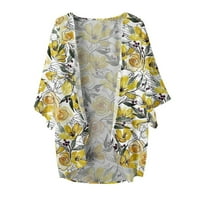 Kardigani za žene Rasprodaja Rasprodaja ljetni Cvjetni print s napuhanim rukavima labava bluza s koricama ljetni