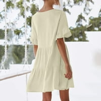 Plus size ženske haljine rasprodaja Ženska ljetna ležerna haljina slatka Mini haljina s izrezom i džepom u obliku