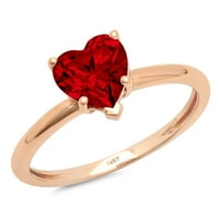 2. dijamantni prsten od ružičastog zlata od 18 karata s imitacijom prozirnog dijamanta u obliku srca od 3,5 karata
