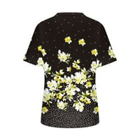 Gaecuw Slatki ljetni vrhovi za žene vrhove bluze kratke kratke majice redovne fit pulover majice majice apstraktni