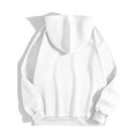 Ženska dukserica ljubav tiskana labava pulover džemper dugih rukava ženske dukseve bijele veličine m