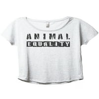 Životinjska jednakost Ženska modna majica Dolman majica Tee Heather Black 3x-velika