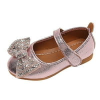 Cipele za malu djecu modne jesenske Ležerne ravne cipele lagane jednobojne šljokice s mašnom slatke svjetlucave