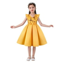 Dječja haljina s printom za djevojčice Bez rukava s okruglim vratom, dvorska haljina u stilu princeze, haljina