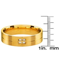 Obalni nakit Zlatni obloženi kristalni obrubljeni prsten od nehrđajućeg čelika