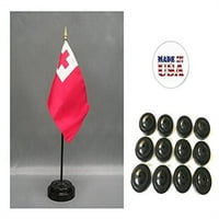 Minijaturne stolne zastave veličine 4 96 uključuju držače za zastave i tonganske male mini zastave na štapićima
