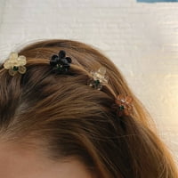 Slatka Ženska rhinestones Korejski biser cvijet za kosu kandža rakova isječak Pribor za kosu barrette prozirni