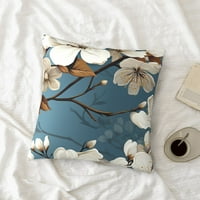 Akvarelne jastučnice od bijelog cvijeta trešnje, pletene ukrasne jastučnice za dnevni boravak seoske kuće, 18mech18