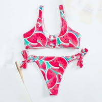 Ženski ljetni kupaći kostim u kupaćem kostimu, Bikini Set, kupaći kostim s dva remena s printom, odjeća za plažu