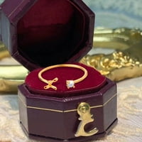 Prsten za žene i djevojke zlatni personalizirani nakit s inicijalima od rhinestona personalizirano početno slovo