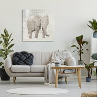 Stupell uzorak slona Vintage kolaž životinje i insekti Galerija slika omotano platno ispis zidne umjetnosti