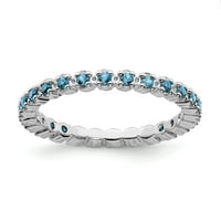 Plavi topaz srebrni prsten od srebra - Veličina 8