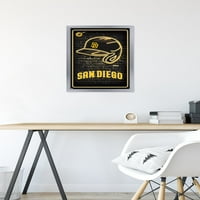 San Diego Padres - neonski plakat na zidu s kacigom, uokviren 14,725 22,375