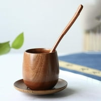 Dekoracija šalica od gumenog drveta šalica za vodu od punog drveta čajna cijev šalice za kavu Antikna šalica posuđe