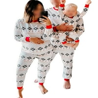 Za žene, muškarce i djecu, ležerni obiteljski pidžama Set s elastičnim elastičnim strukom, mekana noćna odjeća