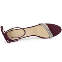Jedinstvene ponude ženskog okruglog nožnog prsta rinestone stiletto potpetice sandale za gležnjeve