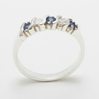Britanci su napravili 10k bijelo zlato Natural Sapphire & Diamond Women Etentity Ring - Opcije veličine - Veličine