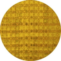Tvrtka alt strojno pere okrugle apstraktne žute moderne unutarnje prostirke, okrugle 6 inča