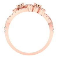 Dijamant okruglog reza 0. 14k imitacija šampanjca od ružičastog zlata 14k s umetcima veličina prstena 9