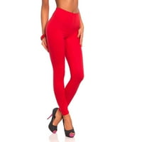 Sportske fitnes hlače ženske uske breskve hip joge hlače rastegnuta hlače crvene s
