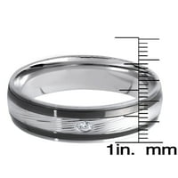 Obalni nakit dva tona od nehrđajućeg čelika kubični cirkonijski obrubljeni prsten