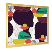 DesignArt 'Etnička geometrijska silueta Afroamerikanaca III' Moderni uokvireni umjetnički tisak
