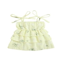 Seyurigaoka dječja haljina za klizanje, cvjetna zamotavanja špageta na kaišem slojevita suknja suknja