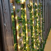 6,6 Stopa LED lampice od umjetnog lišća bršljana, vijenci od vinove loze na biljkama na suncu, vanjski vijenci