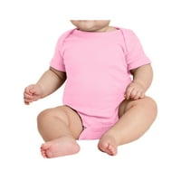 Dojenčad s kratkim rukavima pamučni poliester za dječji rebrasti bodi ružičasti 6m 6m