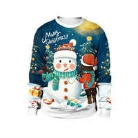 Munlar Womens kardigan džemperi, božićna odjeća casual labave džempere božićni dan džemper s okruglim vratom dugih