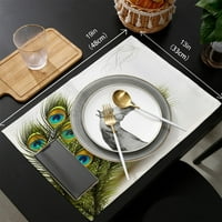 Salveta slatka zelena prostirka od paunovog perja za stol za blagovanje kuhinjski pribor stalak za kavu i čaj