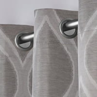 Ekskluzivne zavjese za dom u geometrijskoj teksturi od lana, par gornjih zavjesa, 54.108, pepeljasto siva