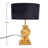 Stolna svjetiljka s crnim sjenilom u obliku lava, zlato