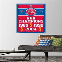 Zidni poster Detroit Pistons - prvaci s gumbima, 22.375 34