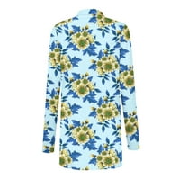 Kardigan za žene Plus veličine, elegantna modna kardigan jakna s dugim rukavima s cvjetnim printom, top za zabavu