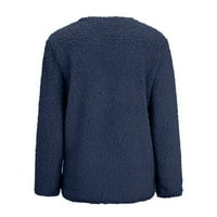 Osječeni kardigan džemperi za žene tekstua kardigan modno ležerno solidno gumb za V-izrez Donji džep dugih rukava