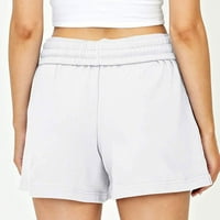 Ženski klirens Fashion Women Crowstring casual Pocket labave solidne boje Sportske kratke hlače bijele 4